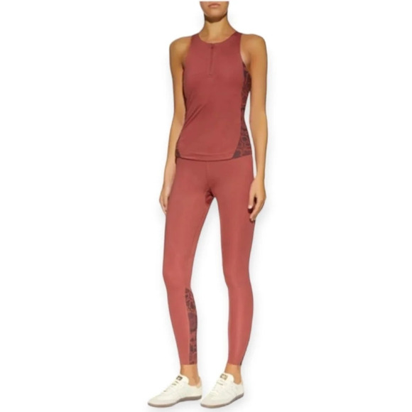 Adidas by Stella McCartney Run Leo 1/4 Zip Tank with Mesh Sides Vent Back Medium - Picture 14 of 14